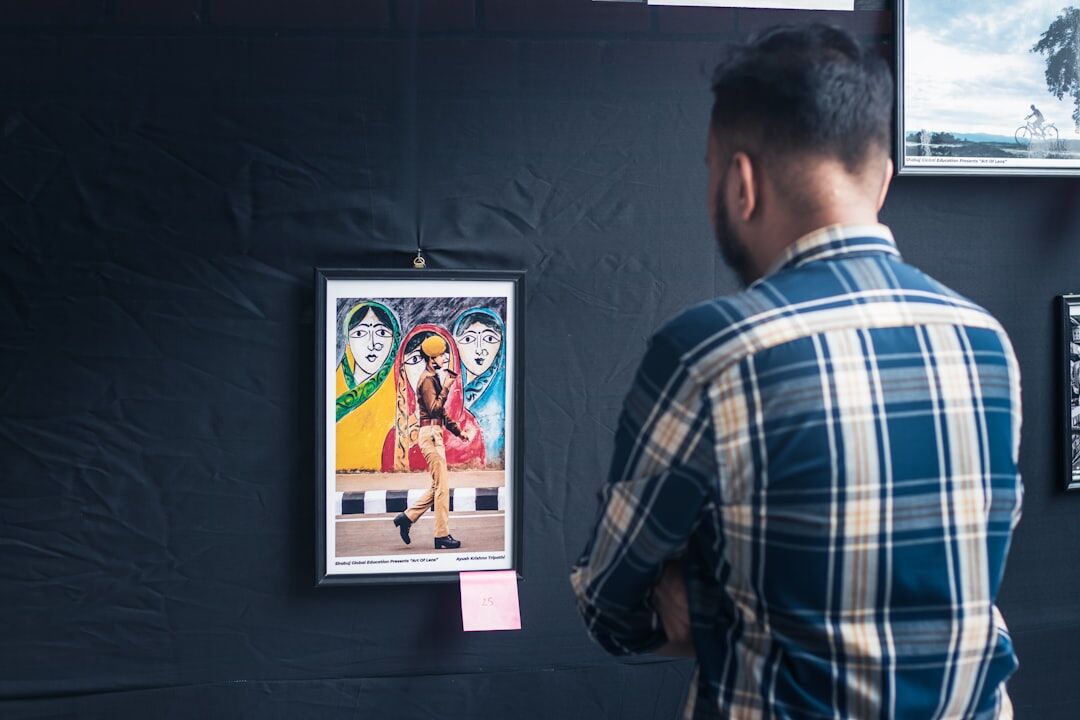 designer looking at vintage posters